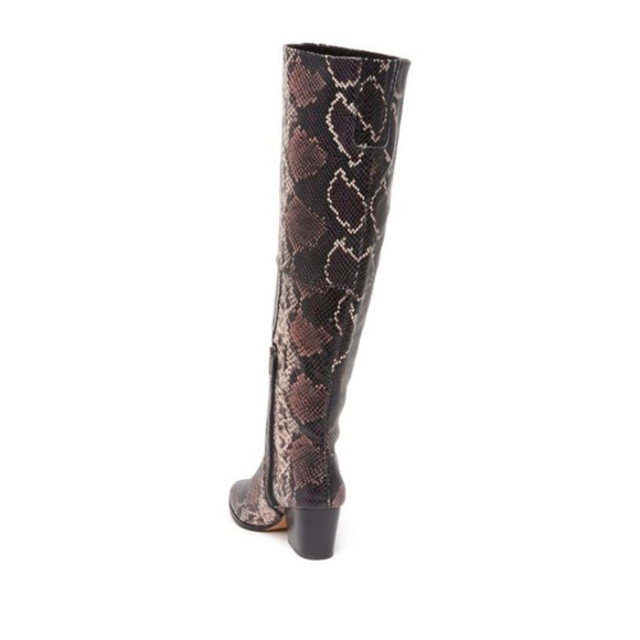 NEW Vince Camuto Nestel Snake Block Knee High Boots BLOCK HEEL MAUVE MULTI NIB - Picture 3 of 13